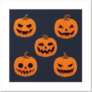 Halloween pumpkin set Posters and Art